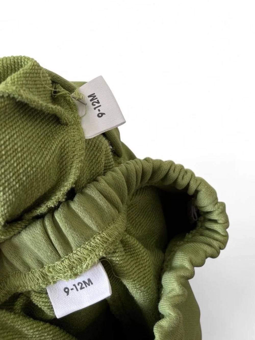 9-12M Girl 2 Piece Set Olive Green Cropped Hoodie Sweatpants
